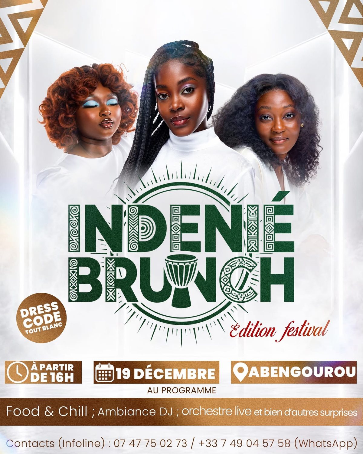Affiche officielle Indénié Brunch — Édition festival, 19 décembre à Abengourou