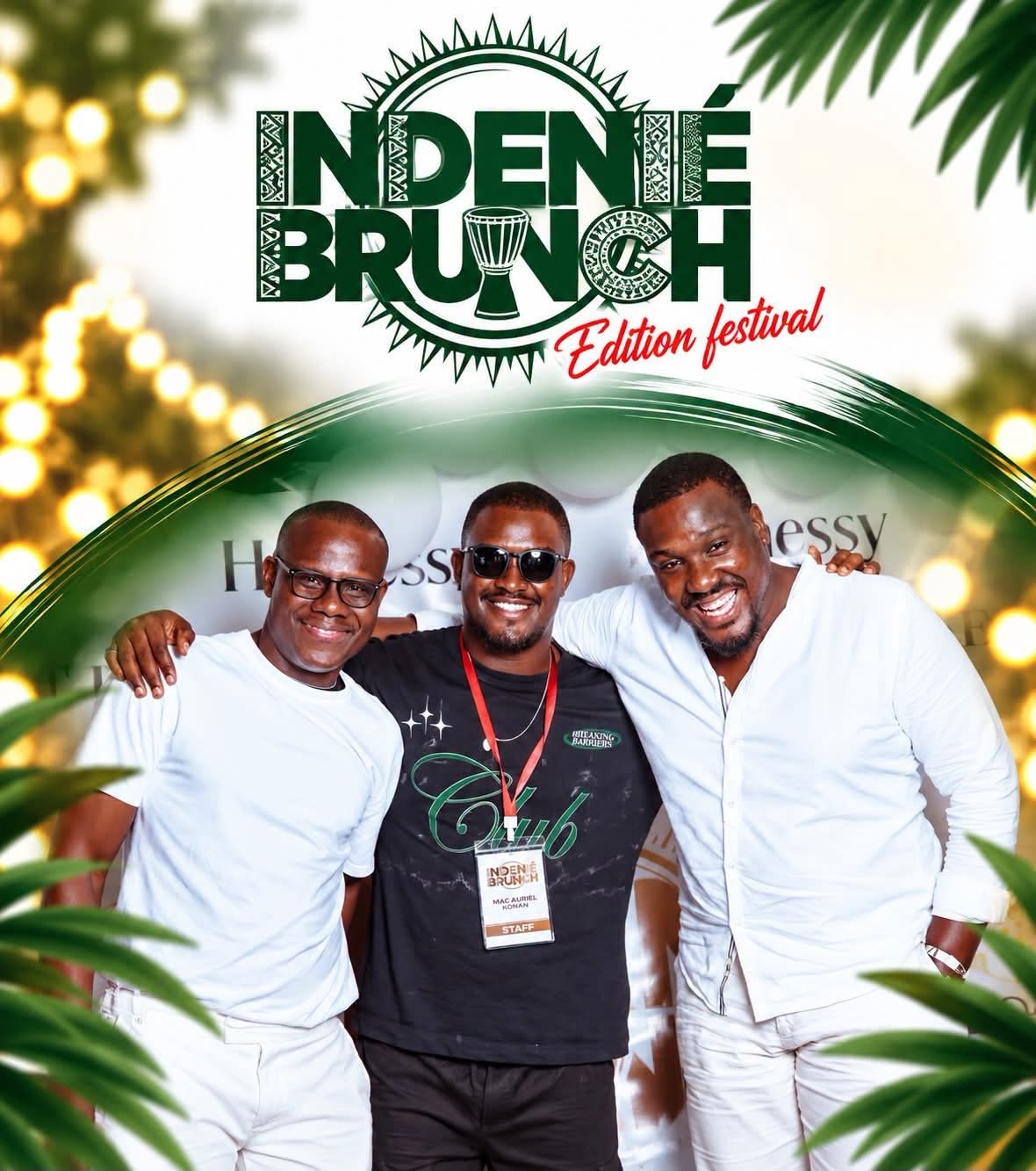Trois amis souriants lors de l'Indénié Brunch